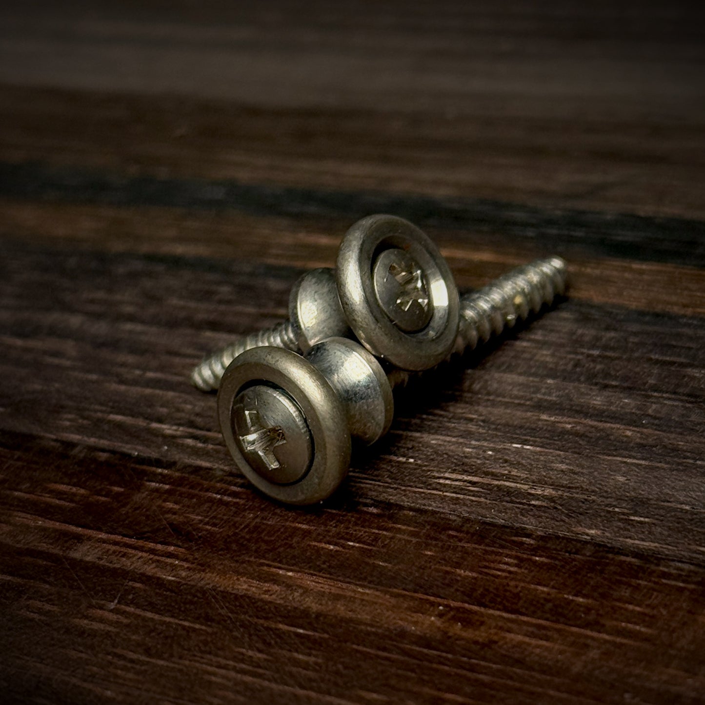 RetroSpec Exclusive Series Strap Buttons with Screws - Nickel Aged