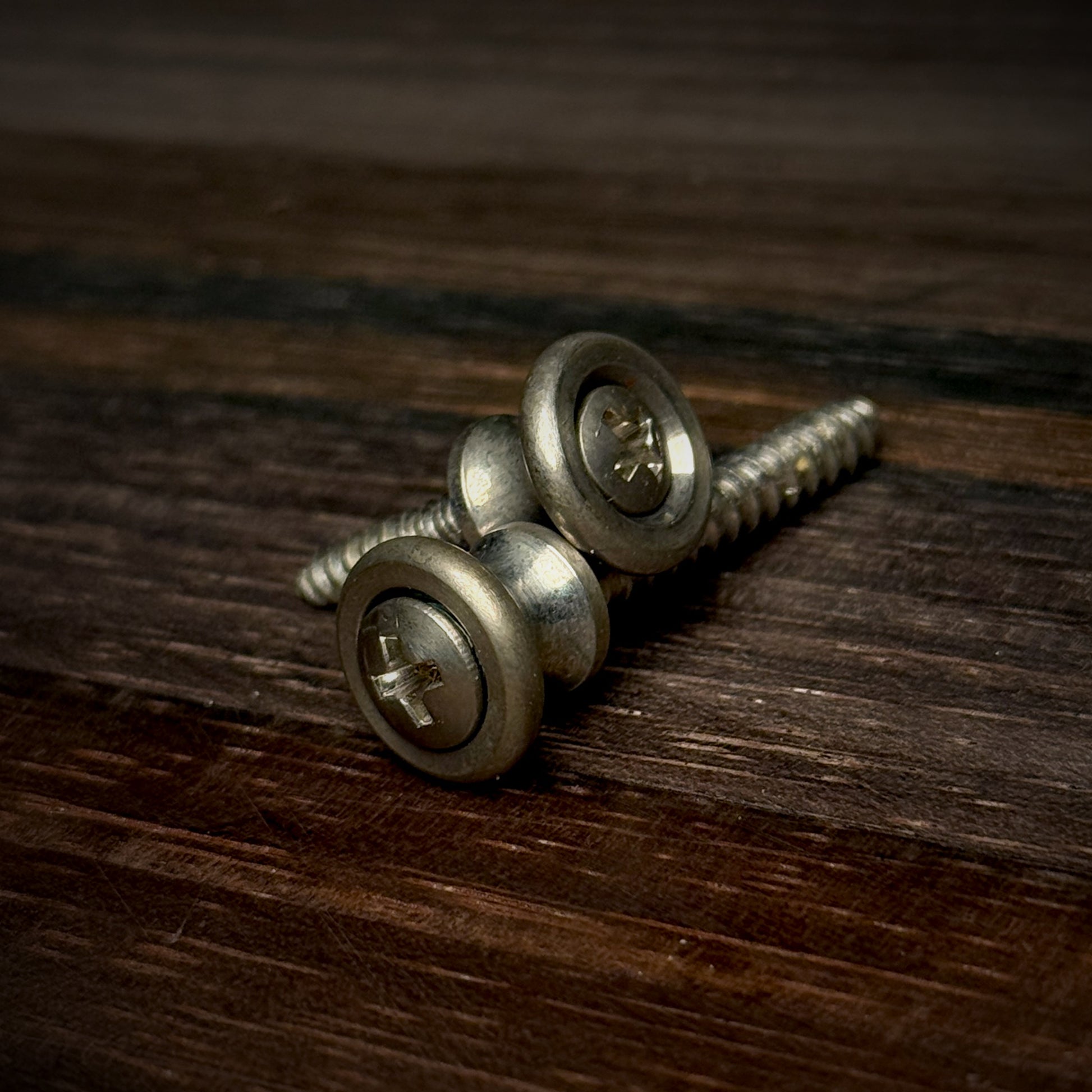 RetroSpec Exclusive Series Strap Buttons with Screws - Nickel Aged