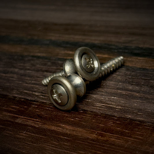 RetroSpec Exclusive Series Strap Buttons with Screws - Nickel Aged
