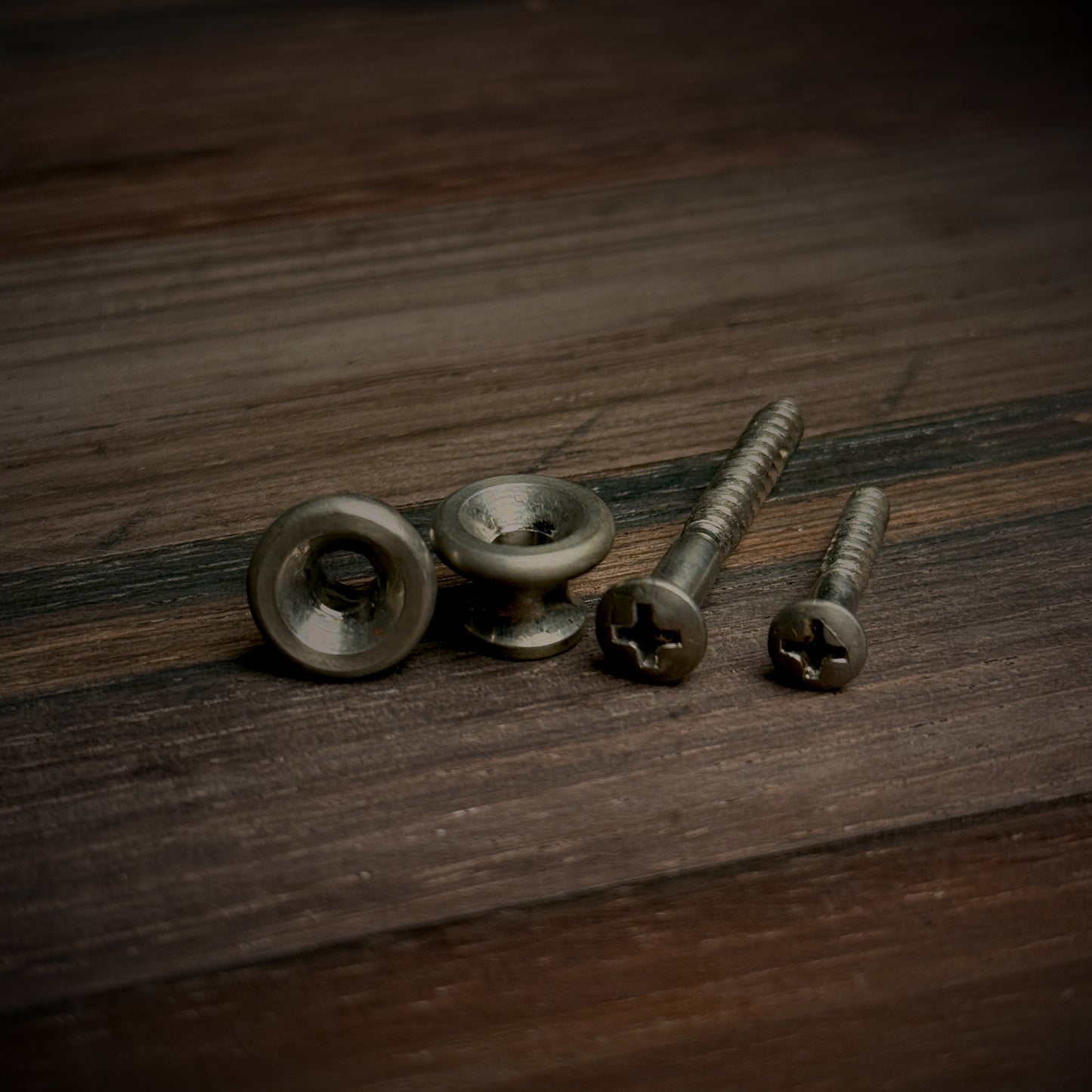 RetroSpec Exclusive Series Strap Buttons with Screws - Nickel Aged