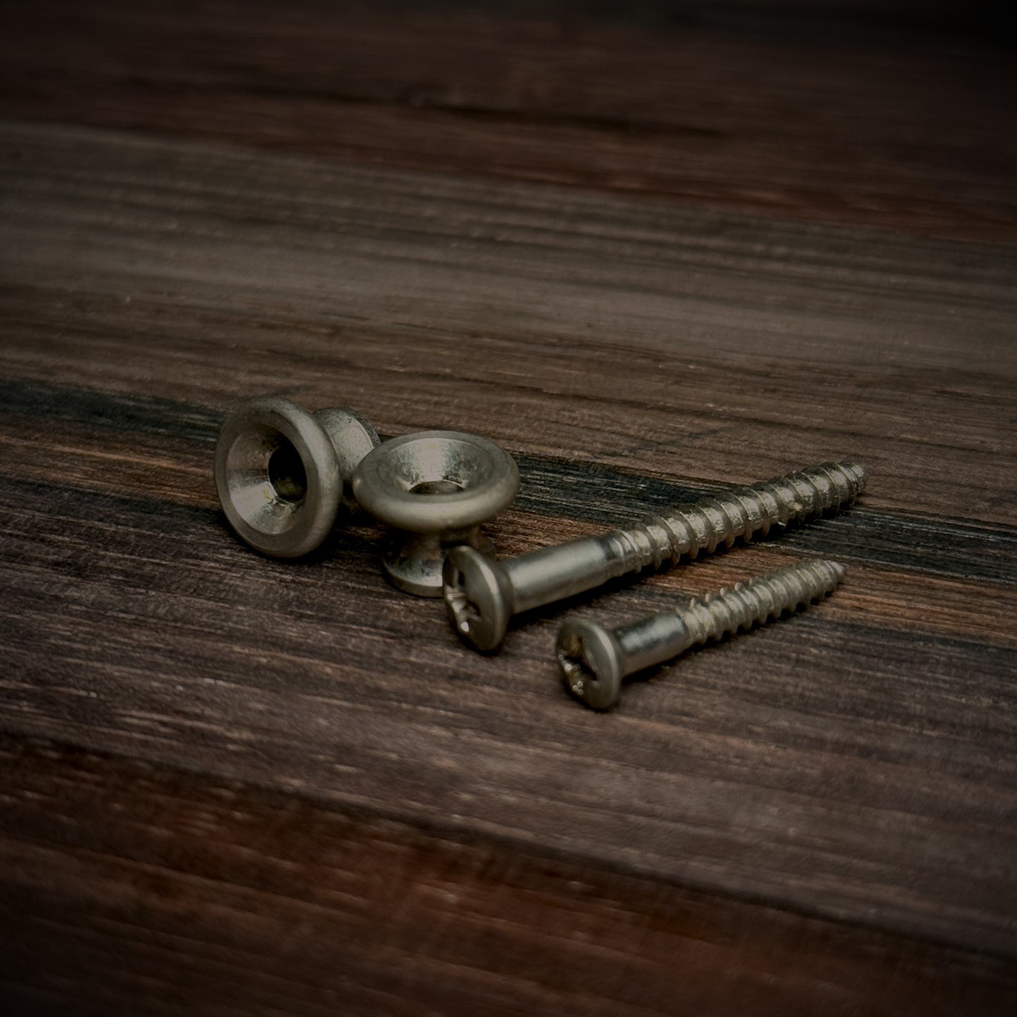 RetroSpec Exclusive Series Strap Buttons with Screws - Nickel Aged