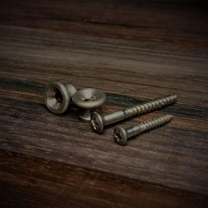 RetroSpec Exclusive Series Strap Buttons with Screws - Nickel Aged