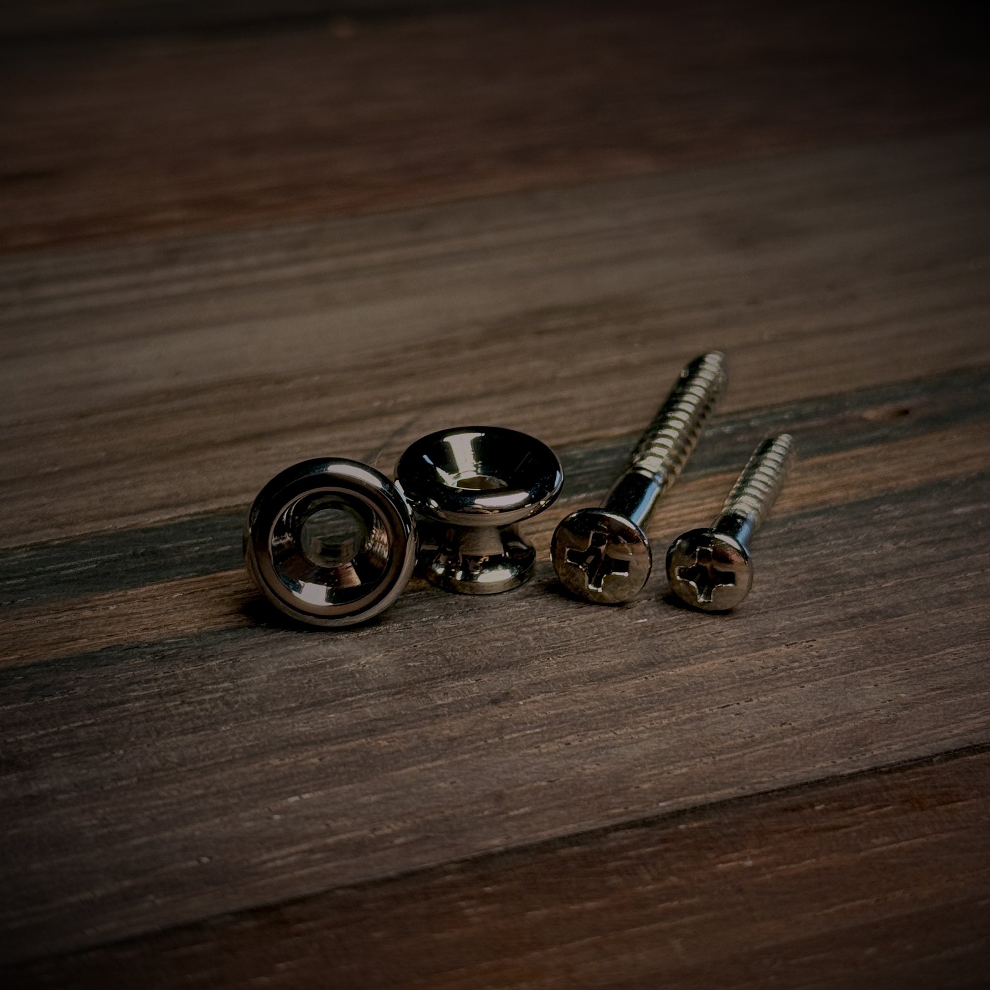 RetroSpec Exclusive Series Strap Buttons with Screws - Nickel NOS
