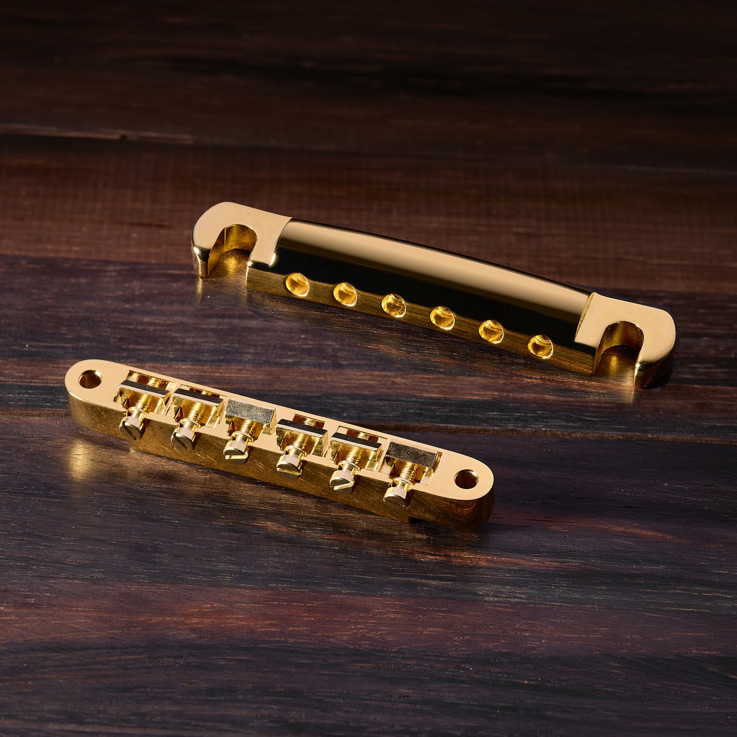 St. Helens x RetroSpec St. Helens Combo "Classic" Adjustable Bridge + Aluminum Stop Tailpiece - Gold NOS